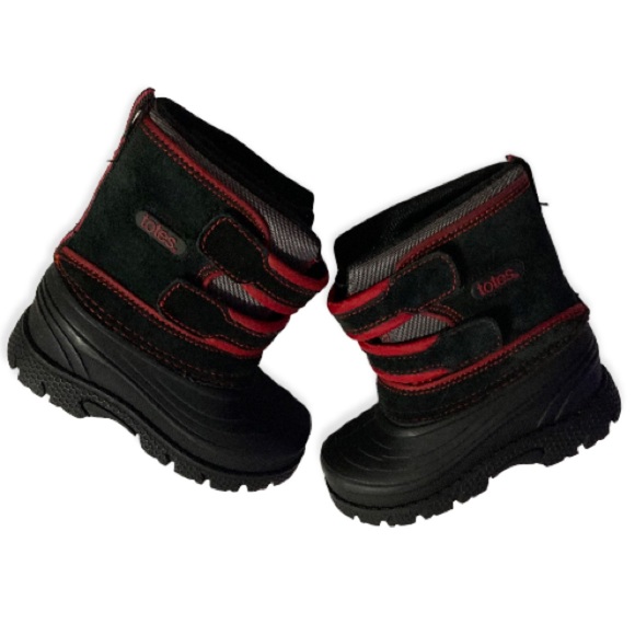 Totes Toddler Fleece Lined Snow Boot Red and Black Unisex Toddler Size:7 - Picture 2 of 10